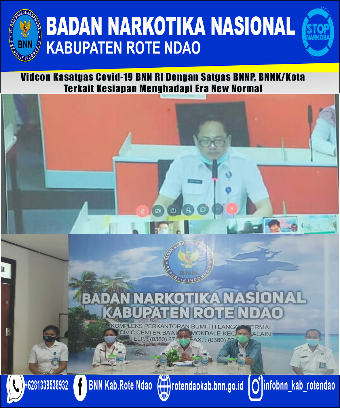 Kegiatan Video Conference Ketua Satgas COVID-19 BNN RI dengan Ketua Satgas BNNP dan BNN Kab/Kota Mengenai kesiapan menghadapi Era New Normal Kegiatan Video Conference Ketua Satgas COVID-19 BNN RI dengan Ketua Satgas BNNP dan BNN Kab/Kota Mengenai kesiapan menghadapi Era New Normal
