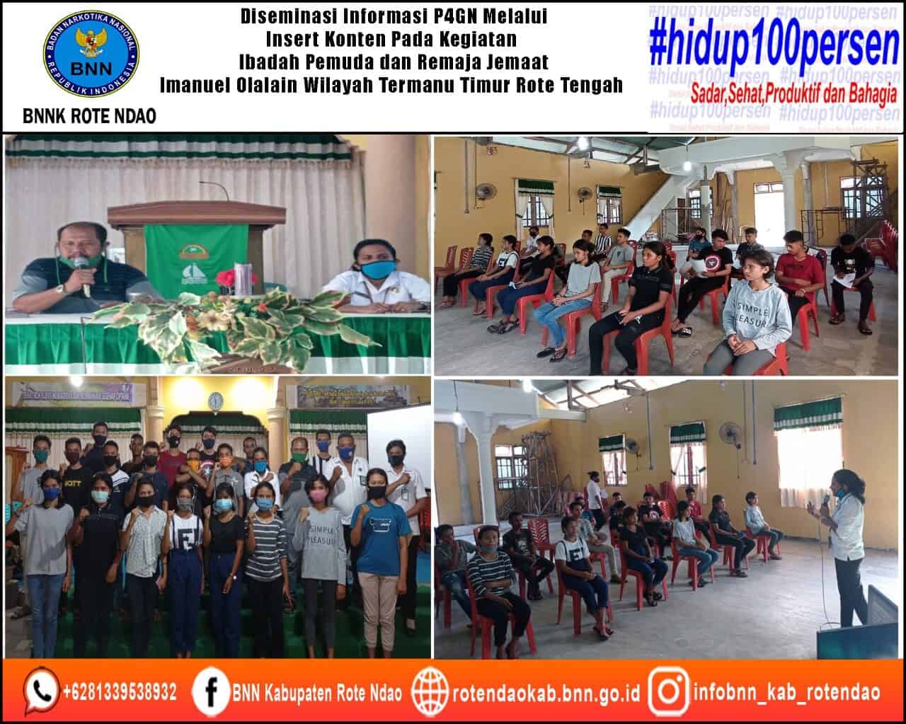Diseminasi Informasi P4GN Melalui Insert Konten pada Kegiatan Ibadah Pemuda dan Remaja Jemaat Imanuel Olalain Wilayah Termanu Timur Rote Tengah Diseminasi Informasi P4GN Melalui Insert Konten pada Kegiatan Ibadah Pemuda dan Remaja Jemaat Imanuel Olalain Wilayah Termanu Timur Rote Tengah