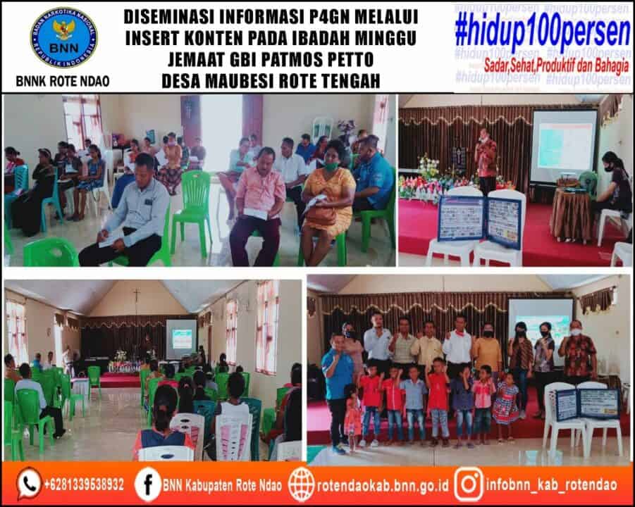 Diseminasi Informasi P4GN Melalui Insert Konten pada Kegiatan Ibadah Minggu Jemaat GBI Patmos Petto Desa Maubesi Rote Tengah