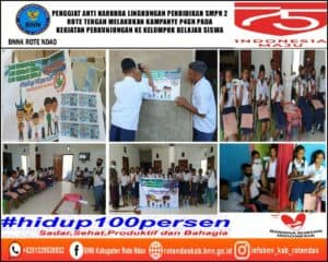 Penggiat Anti Narkoba Lingkungan Pendidikan SMPN 2 Rote Tengah Melakukan Kampanye P4GN Pada Kegiatan Perkunjungan ke kelompok Belajar Siswa
