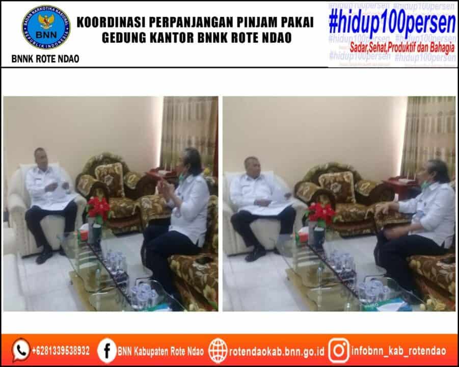 Kepala BNNK Rote Ndao berkoordinasi dengan Sekda Kabupaten Rote Ndao tentang Permohonan Perpanjangan Pinjam Pakai Kantor Gedung BNNK Rote Ndao
