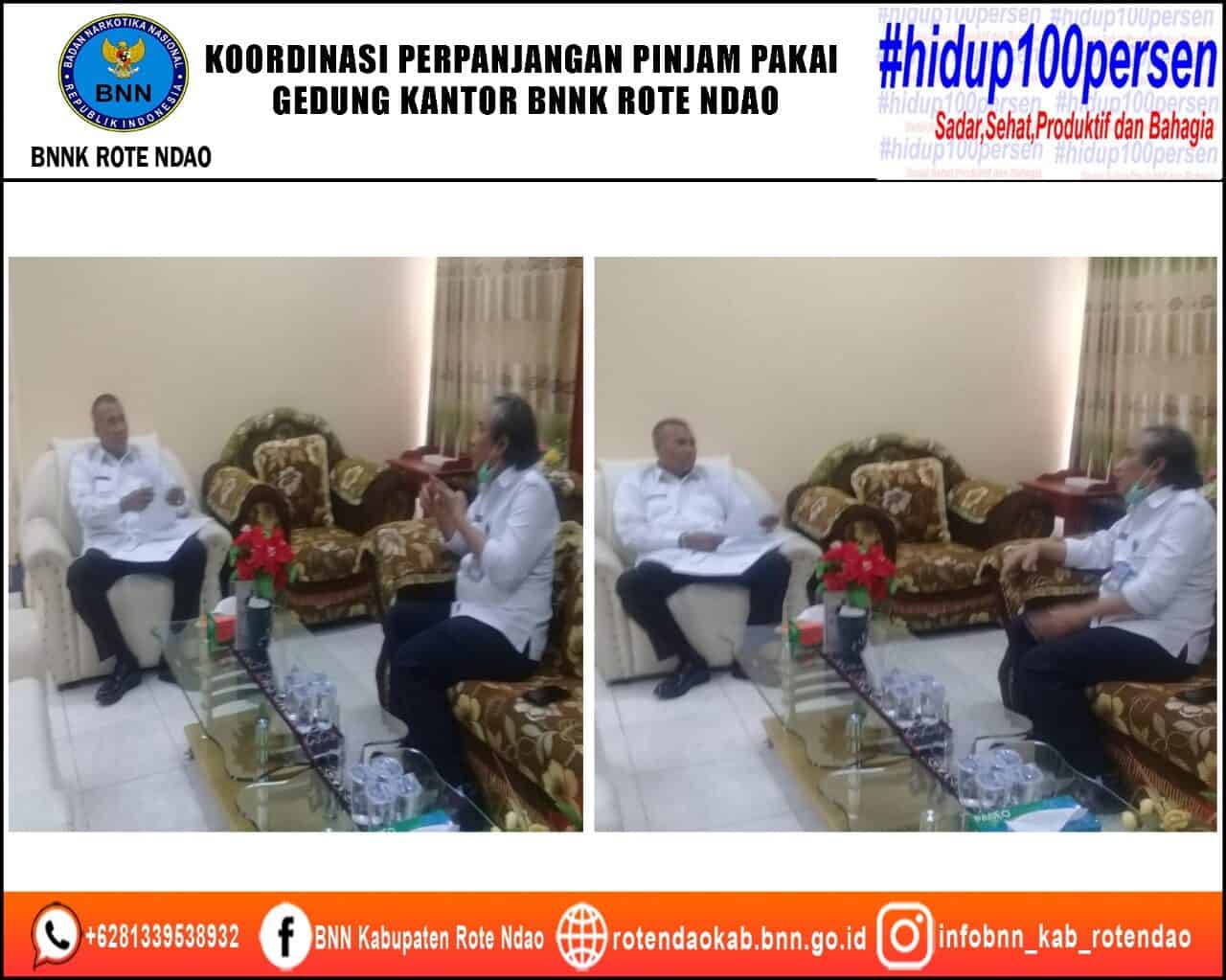 Kepala BNNK Rote Ndao berkoordinasi dengan Sekda Kabupaten Rote Ndao tentang Permohonan Perpanjangan Pinjam Pakai Kantor Gedung BNNK Rote Ndao Kepala BNNK Rote Ndao berkoordinasi dengan Sekda Kabupaten Rote Ndao tentang Permohonan Perpanjangan Pinjam Pakai Kantor Gedung BNNK Rote Ndao