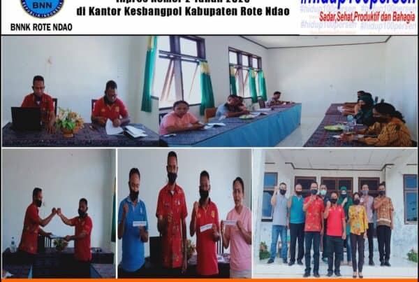 Koordinasi Kelembagaan , Sosialisasi Inpres Nomor 2 Tahun 2020 dan Bahaya Penyalahgunaan Narkotika di Kantor Kesatuan Bangsa dan Politik Kabupaten Rote Ndao