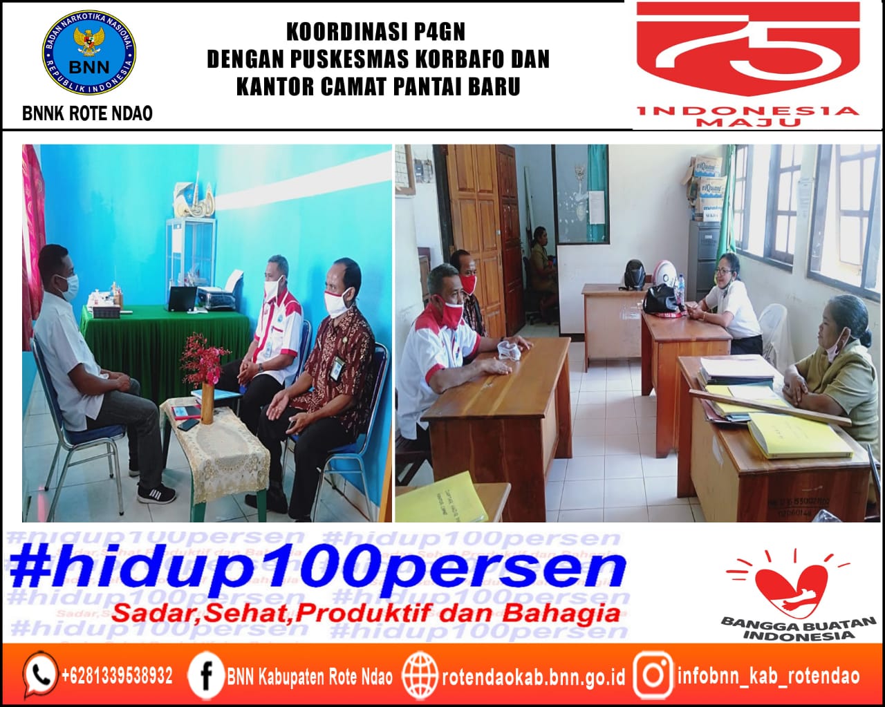 Koordinas P4GN dengan Puskesmas Korbafo dan Kantor Camat Pantai Baru Koordinas P4GN dengan Puskesmas Korbafo dan Kantor Camat Pantai Baru