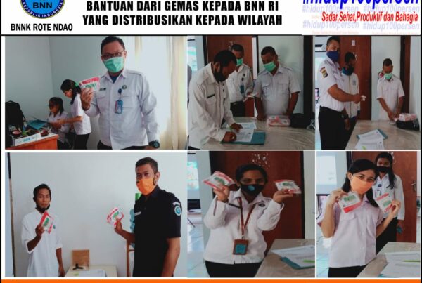 Cegah Covid - 19, BNNK Rote Ndao Melaksanakan Pembagian Masker Kepada Pegawai