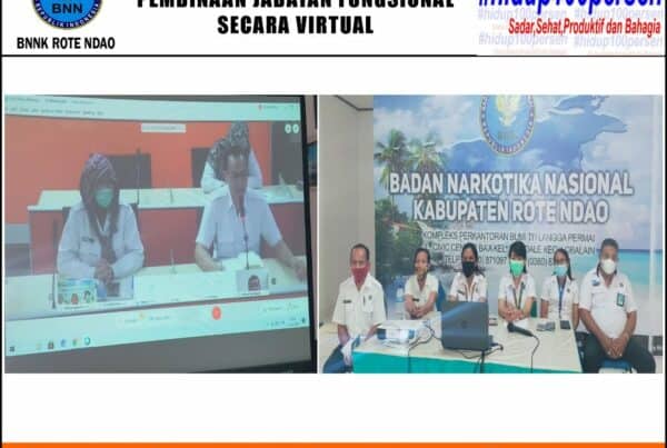 Mengikuti Sosialisasi Pembinaan Jabatan Fungsional Secara Virtual
