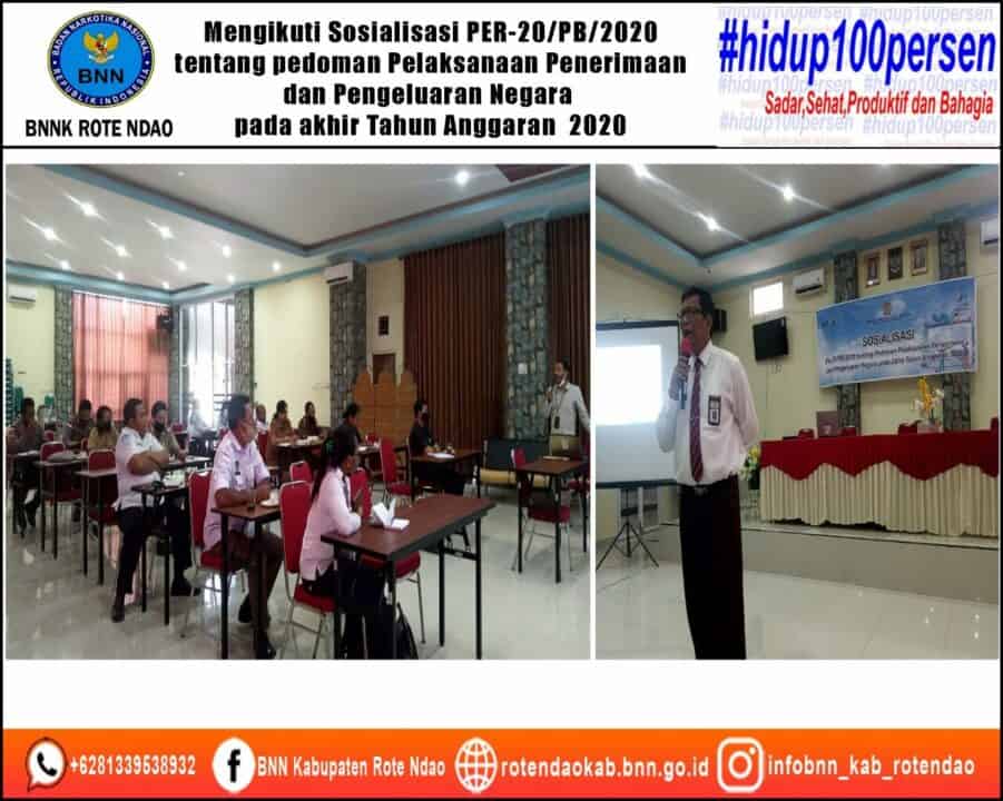 Mengikuti Sosialisasi PER-20/PB/2020 Tentang Pedoman Pelaksanaan Penerimaan dan Pengeluaran Negara pada Akhir Tahun Anggaran 2020 di Kabupaaten Rote Ndao