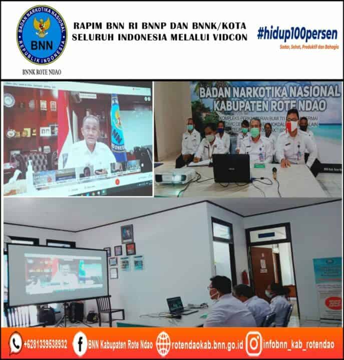 Rapat Pimpinan BNN RI BNNP dan BNNK/Kota Seluruh Indonesia melalui media Video Conference