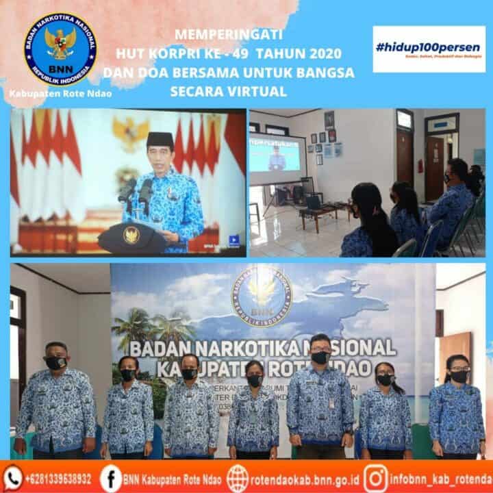 Memperingati HUT KORPRI ke – 49 Tahun 2020 dan Doa Bersama untuk Bangsa Secara Virtual