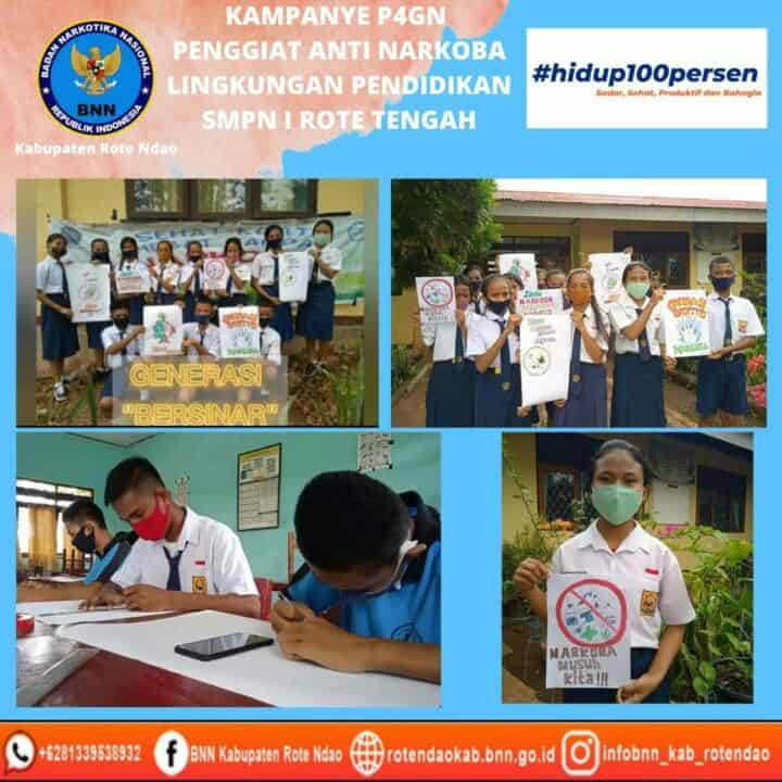 Kampanye P4GN Penggiat Anti Narkoba Lingkungan Pendidikan SMPN 1 Rote Tengah