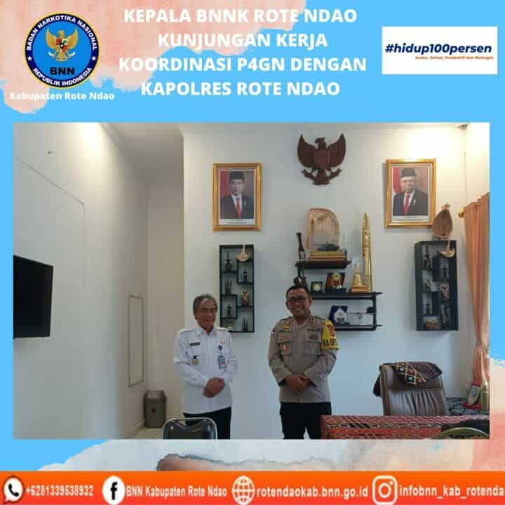 Kepala BNNK Rote Ndao melakukan kunjungan kerja Koordinasi P4GN dengan Kapolres Rote Ndao