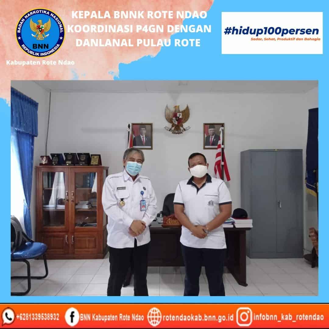 Kepala BNNK Rote Ndao melakukan kunjungan kerja Koordinasi P4GN dengan DANLANAL Pulau Rote Kepala BNNK Rote Ndao melakukan kunjungan kerja Koordinasi P4GN dengan DANLANAL Pulau Rote