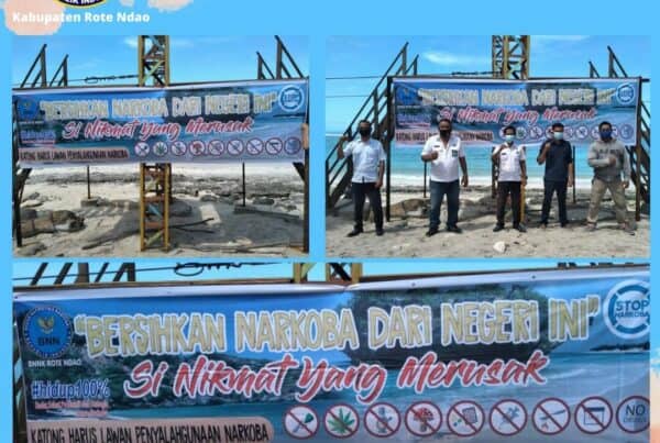 Pemasangan Spanduk Cegah Bahaya Narkoba pada Tempat Wisata Lifulada Rote Barat
