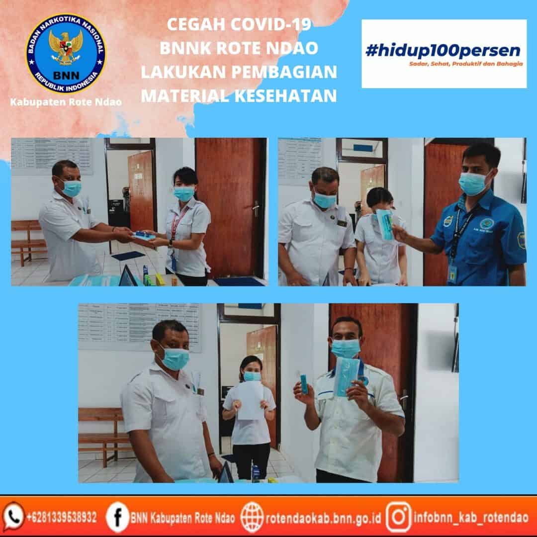 Cegah Covid – 19, BNNK Rote Ndao Melakukan Pembagian Material Kesehatan kepada Pegawai Konsep Otomatis