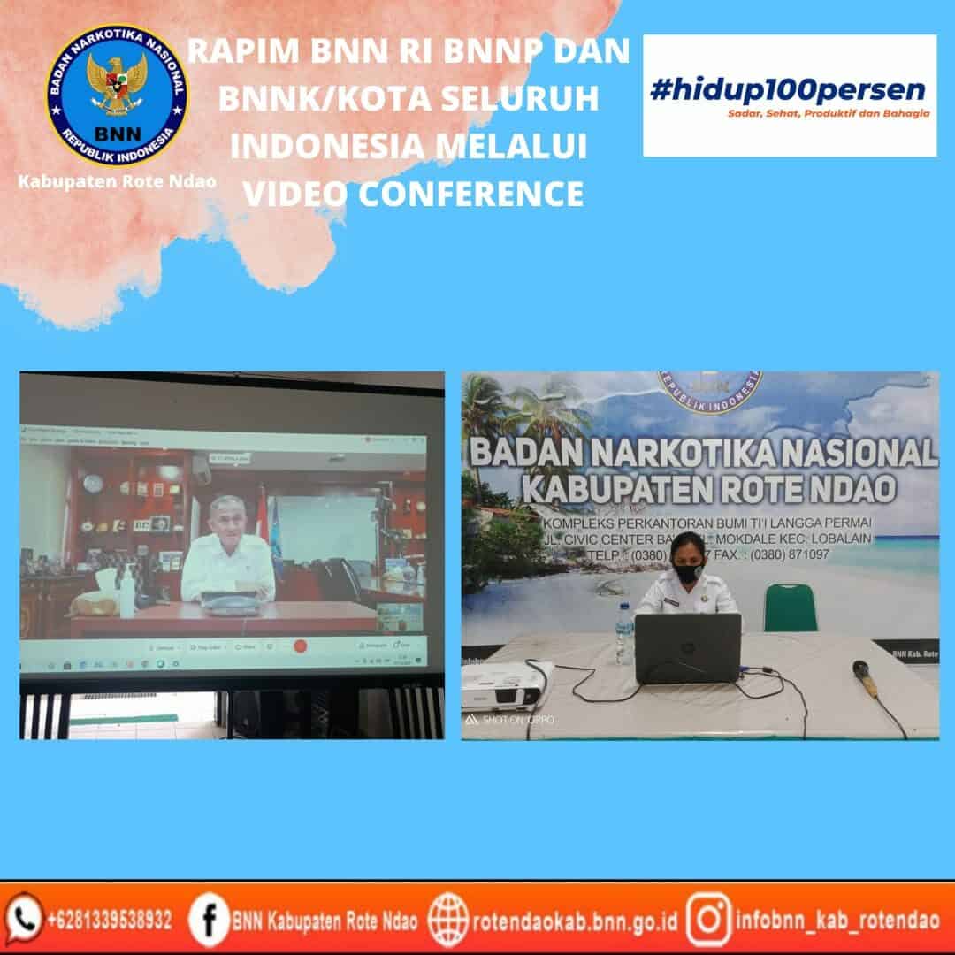 Rapim BNN RI, BNNP dan BNNK/Kota seluruh Indonesia melalui media Video Conference Konsep Otomatis
