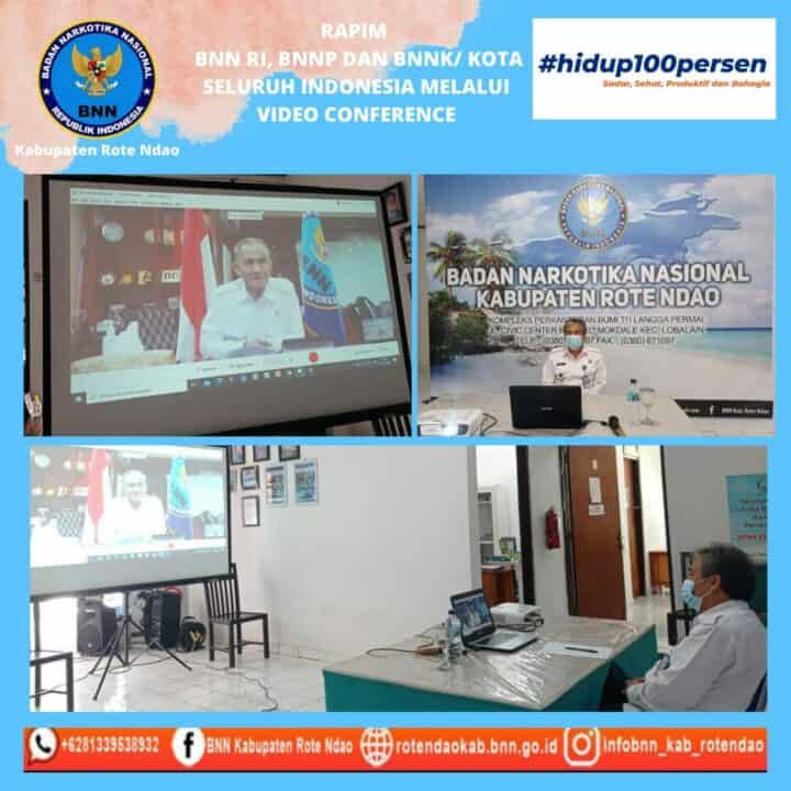 Rapim BNN RI BNNP dan BNNK/Kota Seluruh Indonesia Melalui Video Conference
