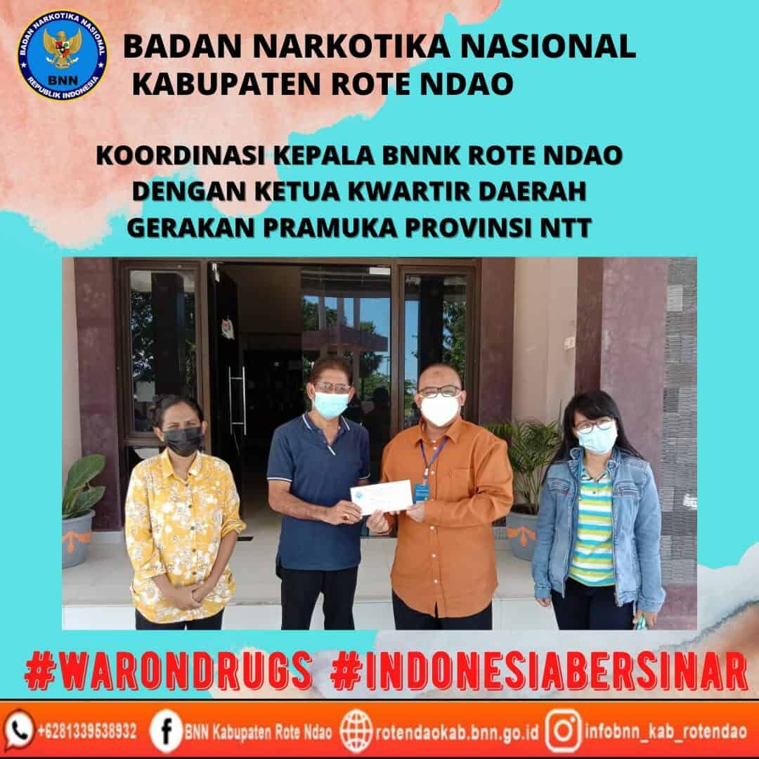 Koordinasi Kepala BNNK Rote Ndao dengan Ketua Kwartir Daerah Gerakan Pramuka Provinsi NTT Koordinasi Kepala BNNK Rote Ndao dengan Ketua Kwartir Daerah Gerakan Pramuka Provinsi NTT