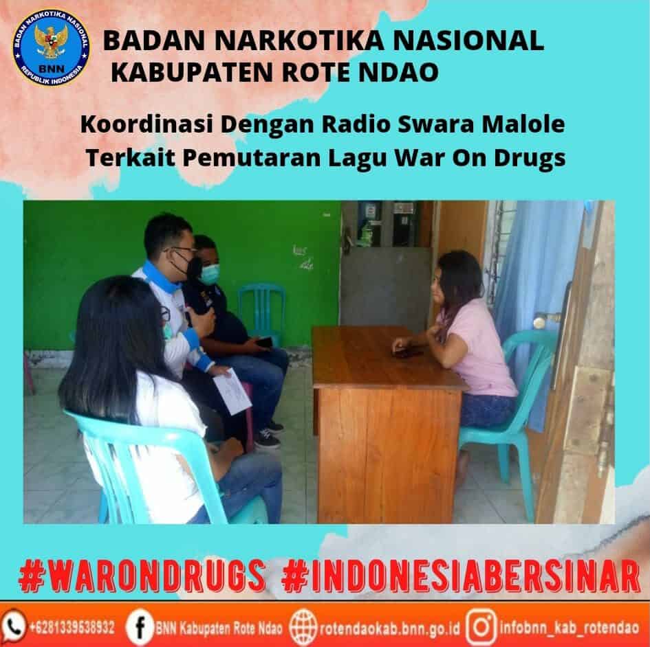 Koordinasi dengan Radio Swara Malole terkait pemutaran lagu War On Drugs Konsep Otomatis