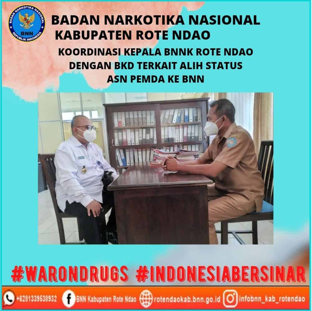 Silaturahmi Kepala BNNK Rote Ndao ke Badan Kepegawaian dan Pelatihan Kabupaten Rote Ndao Silaturahmi Kepala BNNK Rote Ndao ke Badan Kepegawaian dan Pelatihan Kabupaten Rote Ndao
