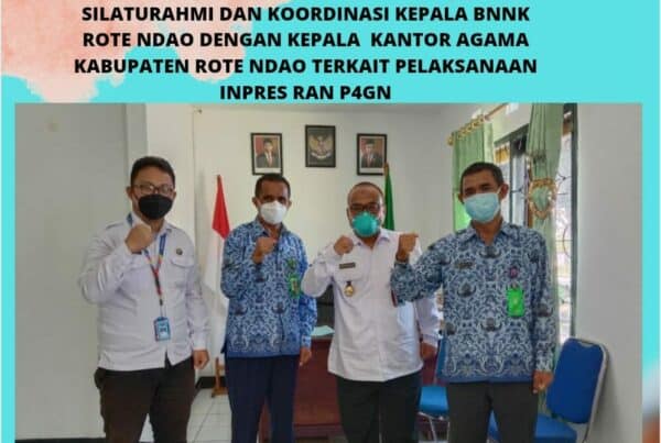 Silaturahmi dan koordinasi Kepala BNNK Rote Ndao dengan Kepala Kantor Kementerian Agama Kabupaten Rote Ndao terkait pelaksanaan Inpres RAN P4GN