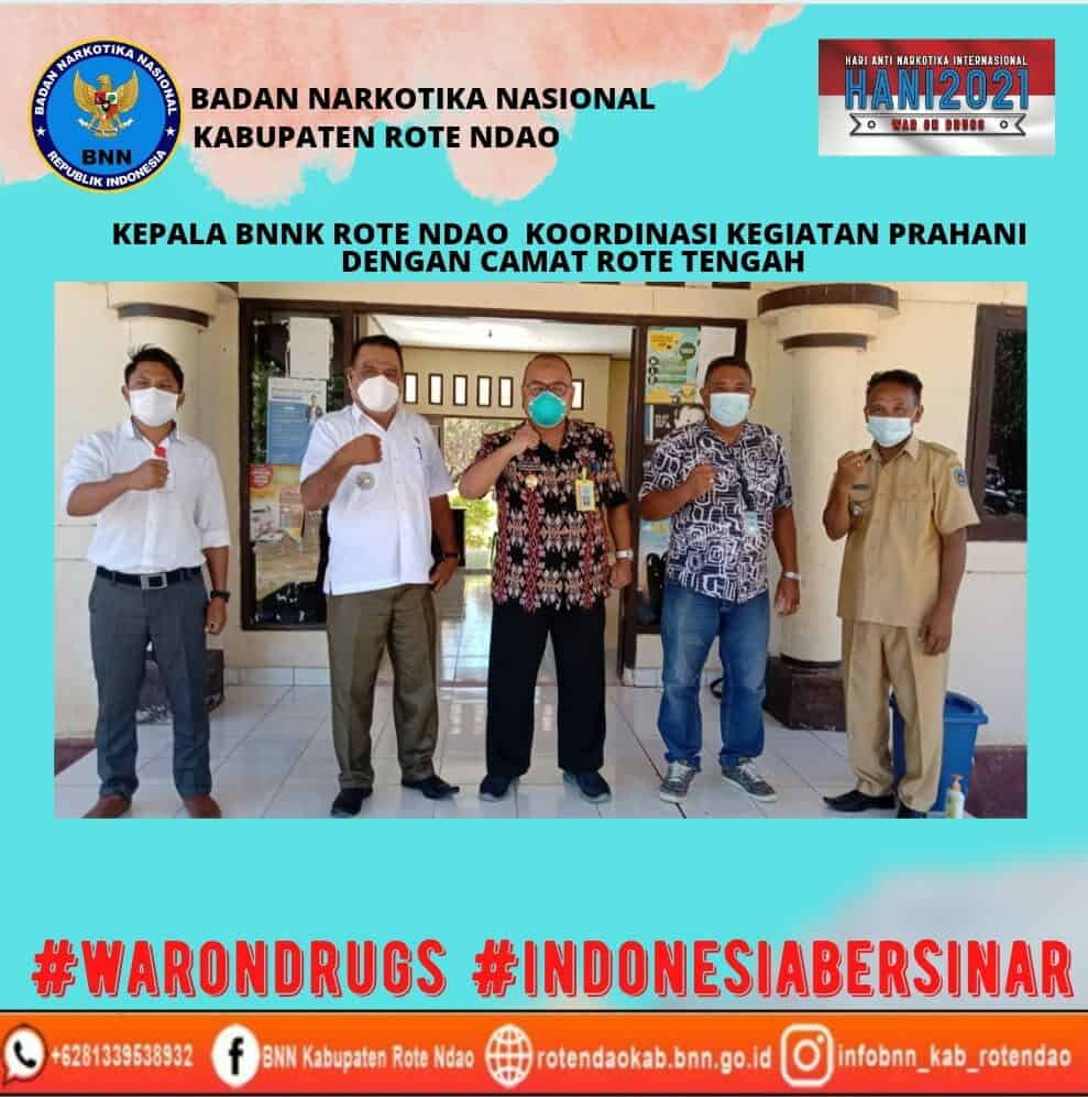 Kepala BNNK Rote Ndao Koordinasi kegiatan PraHani dengan Camat Rote Tengah Kepala BNNK Rote Ndao Koordinasi kegiatan PraHani dengan Camat Rote Tengah
