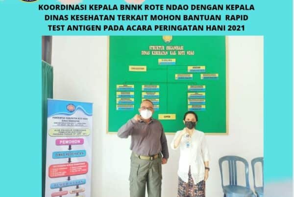 Koordinasi Kepala BNNK Rote Ndao dengan Kadis Kesehatan Kabupaten Rote Ndao terkait permohonan bantuan Rapid Test Antigen pada acara peringatan HANI 2021