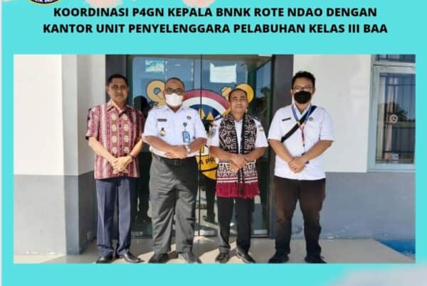 Koordinasi P4GN Kepala BNNK Rote Ndao dengan Kantor Unit Penyelenggara Pelabuhan Laut Kelas III Baa Koordinasi P4GN Kepala BNNK Rote Ndao dengan Kantor Unit Penyelenggara Pelabuhan Laut Kelas III Baa