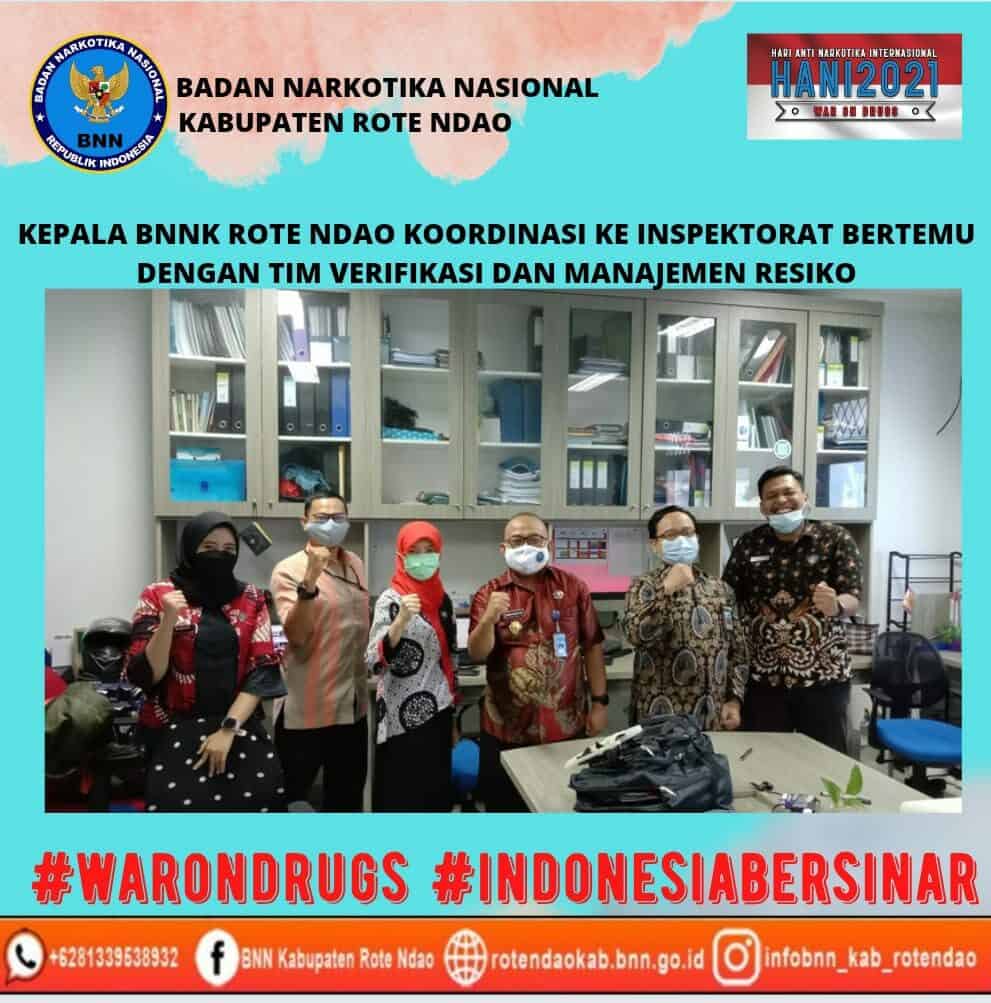 Kepala BNNK Rote Ndao Koordinasi Ke Inspektorat Bertemu Dengan Tim verifikasi dan Manajemen Resiko Kepala BNNK Rote Ndao Koordinasi Ke Inspektorat Bertemu Dengan Tim verifikasi dan Manajemen Resiko