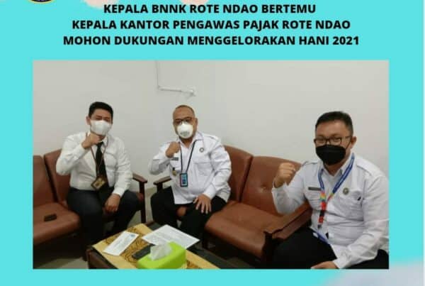 Kepala BNNK Rote Ndao bertemu Kepala Kantor Pengawas Pajak Rote Ndao mohon dukungan menggelorakan HANI 2021 dan pembuatan Video pendek ucapan HANI 2021