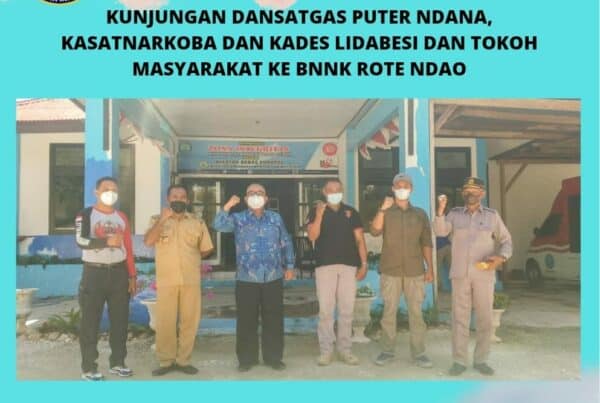 Kunjungan Dansatgas PAM Puter Pulau Ndana, Kasatresnarkoba, Kepala Desa Lidabesi dan Tokoh Masyarakat ke BNNK Rote Ndao