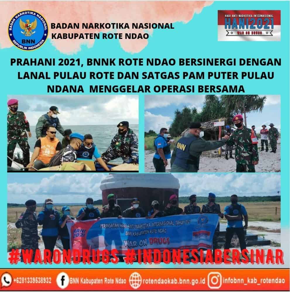 Prahani 2021, BNNK Rote Ndao Bersinergi dengan Lanal Pulau Rote dan Satgas Puter Pulau Ndana Gelar Operasi Bersama Prahani 2021, BNNK Rote Ndao Bersinergi dengan Lanal Pulau Rote dan Satgas Puter Pulau Ndana Gelar Operasi Bersama