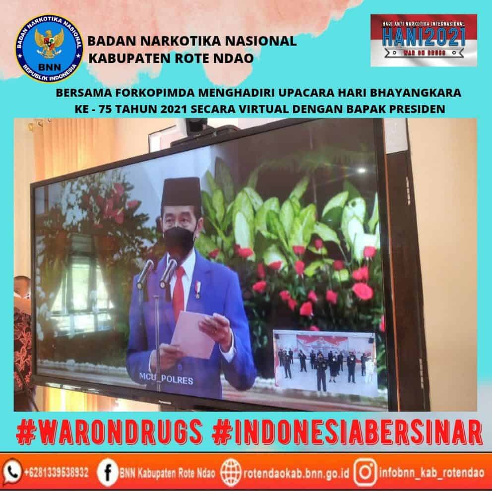 Bersama Forkopimda hadiri Upacara Peringatan Hari Bhayangkara ke - 75 tahun 2021 secara virtual dengan Presiden RI Bersama Forkopimda hadiri Upacara Peringatan Hari Bhayangkara ke – 75 tahun 2021 secara virtual dengan Presiden RI