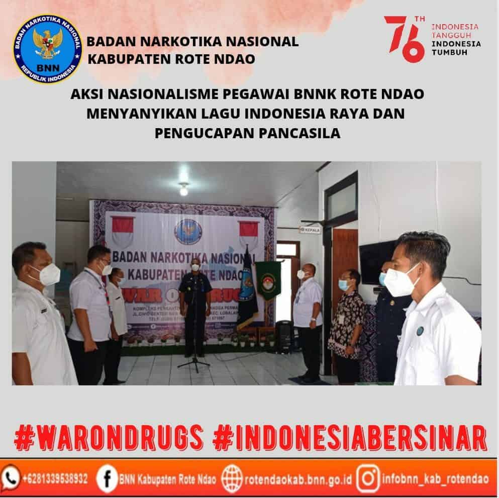 Aksi Nasionalisme Pegawai BNNK Rote Ndao Menyanyikan Lagu Indonesia Raya dan Pengucapan Pancasila Aksi Nasionalisme Pegawai BNNK Rote Ndao Menyanyikan Lagu Indonesia Raya dan Pengucapan Pancasila