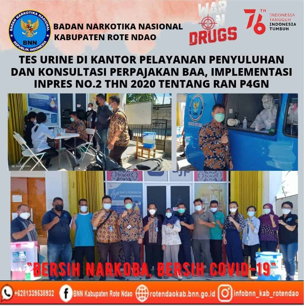 Tes Urine Pegawai Kantor Pelayanan Penyuluhan Dan Konsultasi Perpajakan Baa, Implementasi Inpres Nomor 2 Tahun 2020 Tentang RAN P4GN Tes Urine Pegawai Kantor Pelayanan Penyuluhan Dan Konsultasi Perpajakan Baa, Implementasi Inpres Nomor 2 Tahun 2020 Tentang RAN P4GN