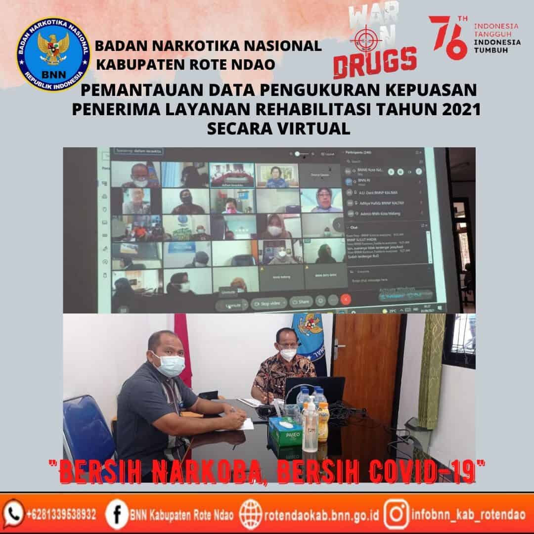 Pemantauan data pengukuran kepuasan penerima layanan rehabilitasi tahun 2021 secara virtual Pemantauan data pengukuran kepuasan penerima layanan rehabilitasi tahun 2021 secara virtual