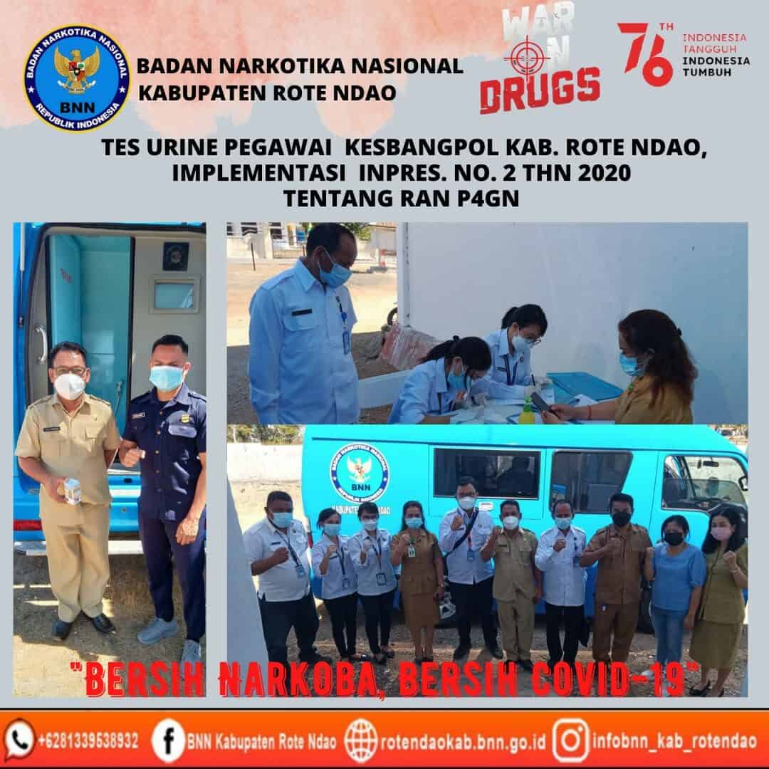 Tes Urine Pegawai Kantor Kesbangpol Kabupaten Rote Ndao, lmplementasi Inpres Nomor 2 Tahun 2020 Tentang RAN P4GN Tes Urine Pegawai Kantor Kesbangpol Kabupaten Rote Ndao, lmplementasi Inpres Nomor 2 Tahun 2020 Tentang RAN P4GN
