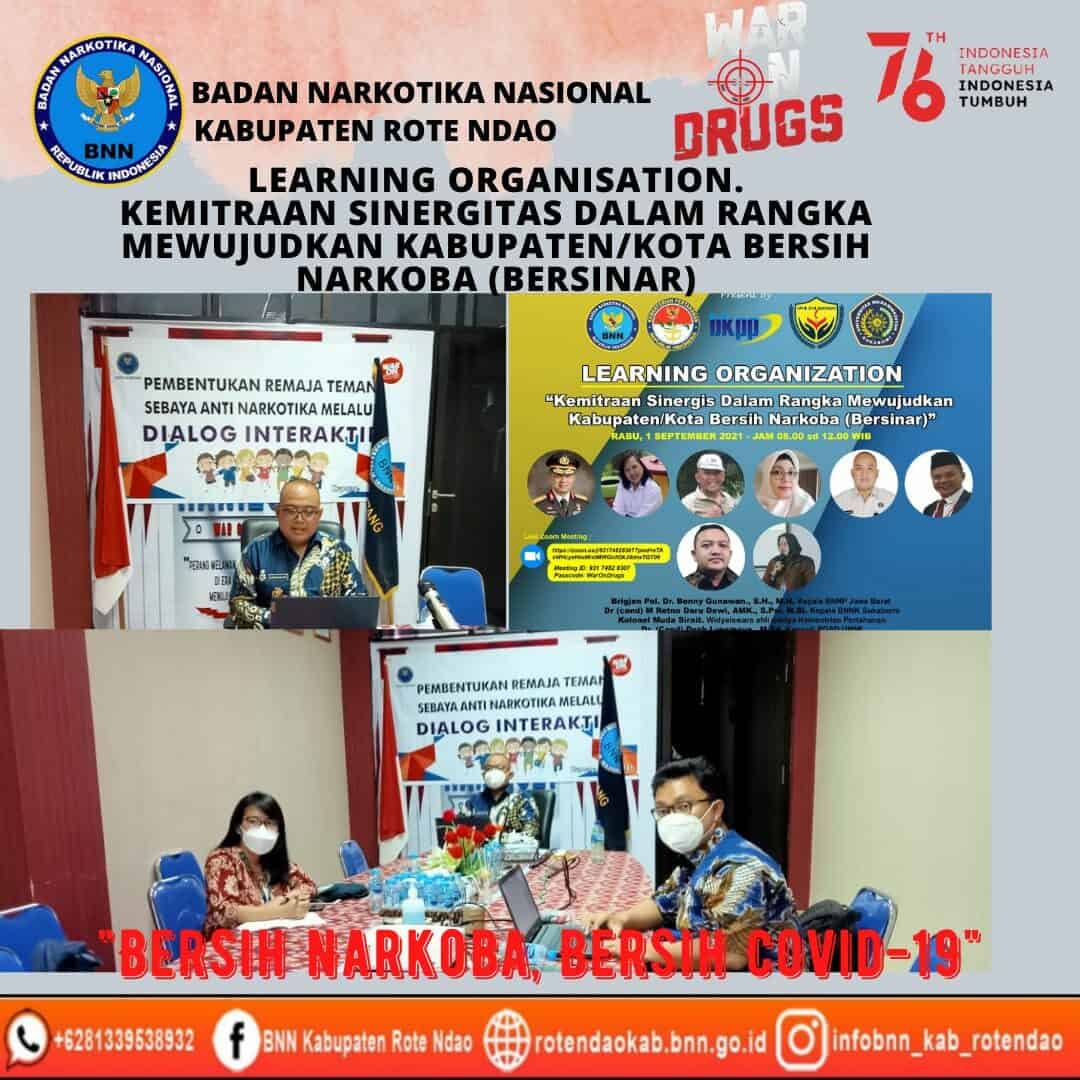 WEBINAR LEARNING ORGANIZATION KEMITRAAN SINERGIS DALAM RANGKA MEWUJUDKAN KABUPATEN/KOTA BERSIH NARKOBA (BERSINAR) WEBINAR LEARNING ORGANIZATION KEMITRAAN SINERGIS DALAM RANGKA MEWUJUDKAN KABUPATEN/KOTA BERSIH NARKOBA (BERSINAR)