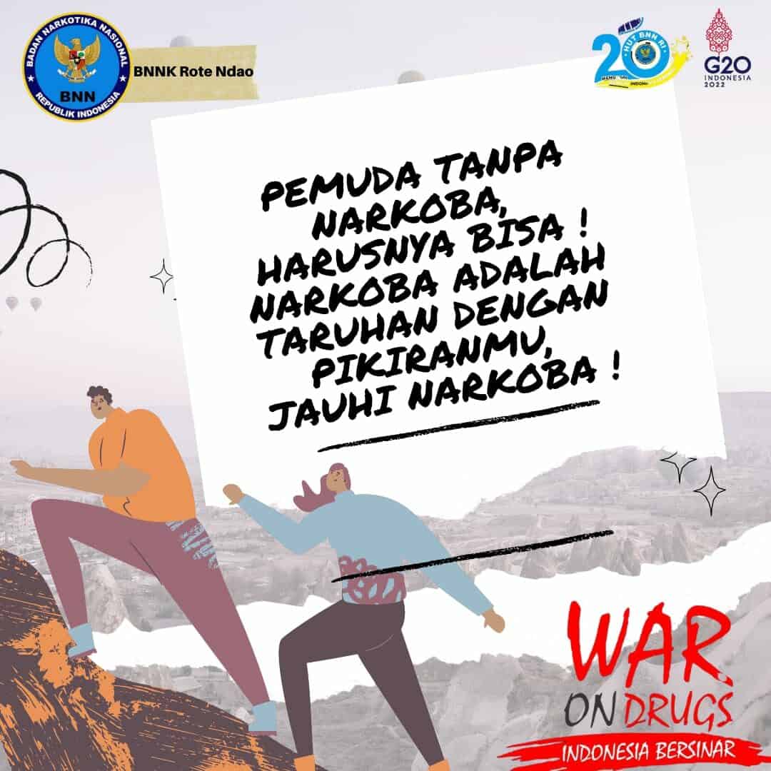 Konten Pemuda tanpa narkoba, harusnya bisa! Narkoba adalah taruhan dengan pikiranmu, Jauhi Narkoba! Konten Pemuda tanpa narkoba, harusnya bisa! Narkoba adalah taruhan dengan pikiranmu, Jauhi Narkoba!