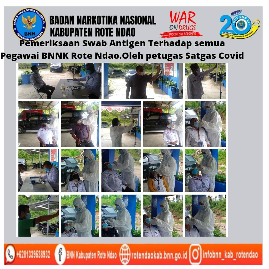 Seksi Rehabilitasi Melaksanakan Swab Antigen Terhadap Pegawai BNNK Rote Ndao Seksi Rehabilitasi Melaksanakan Swab Antigen Terhadap Pegawai BNNK Rote Ndao