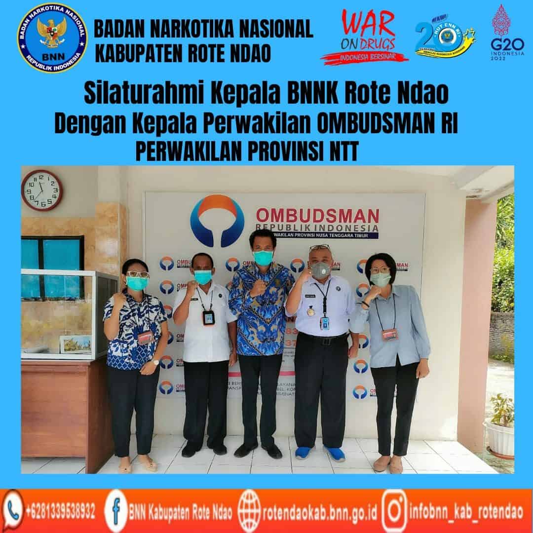 Silaturahmi Kepala BNNK Rote Ndao dengan Kepala Perwakilan Ombudsman RI Provinsi NTT Silaturahmi Kepala BNNK Rote Ndao dengan Kepala Perwakilan Ombudsman RI Provinsi NTT