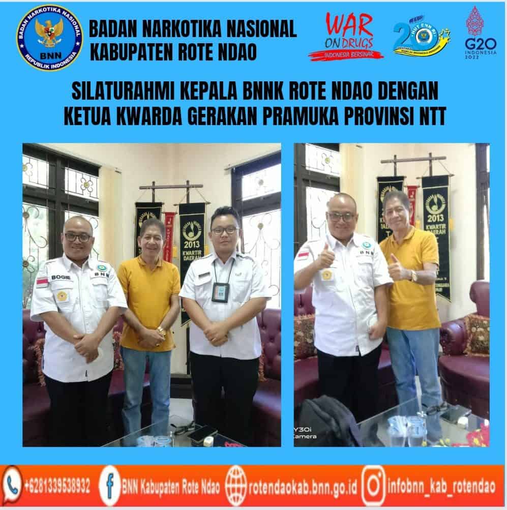 Silaturahmi Kepala BNNK Rote Ndao dengan Ketua Kwarda Gerakan Pramuka Provinsi NTT Silaturahmi Kepala BNNK Rote Ndao dengan Ketua Kwarda Gerakan Pramuka Provinsi NTT