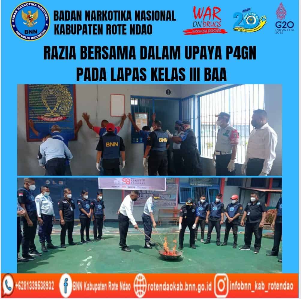 Razia Bersama dalam Pemberantasan Narkoba di Lapas Kelas III Baa Razia Bersama dalam Pemberantasan Narkoba di Lapas Kelas III Baa