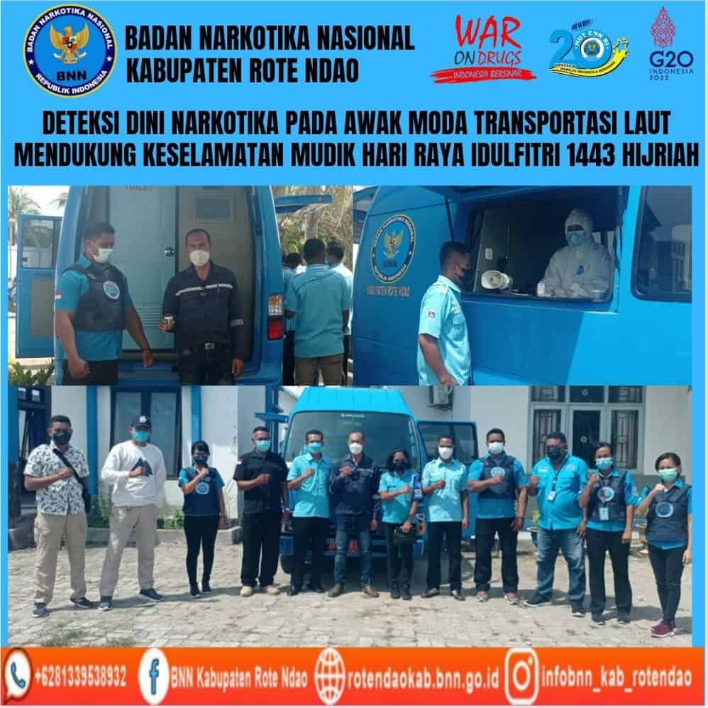 Deteksi dini Narkotika pada Awak ModaTransportasi Laut untuk mendukung keselamatan mudik hari raya Idulfitri 1443 Hijriah Tahun 2022 Deteksi dini Narkotika pada Awak ModaTransportasi Laut untuk mendukung keselamatan mudik hari raya Idulfitri 1443 Hijriah Tahun 2022
