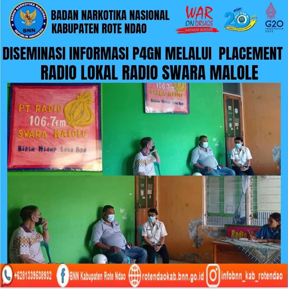 Diseminasi Informasi P4GN melalui Placement Radio Lokal Radio Swara Malole Diseminasi Informasi P4GN melalui Placement Radio Lokal Radio Swara Malole