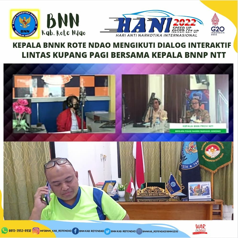 Kepala BNNK Rote Ndao mengikuti Dialog Interaktif Lintas Kupang Pagi bersama Kepala BNNP NTT Kepala BNNK Rote Ndao mengikuti Dialog Interaktif Lintas Kupang Pagi bersama Kepala BNNP NTT