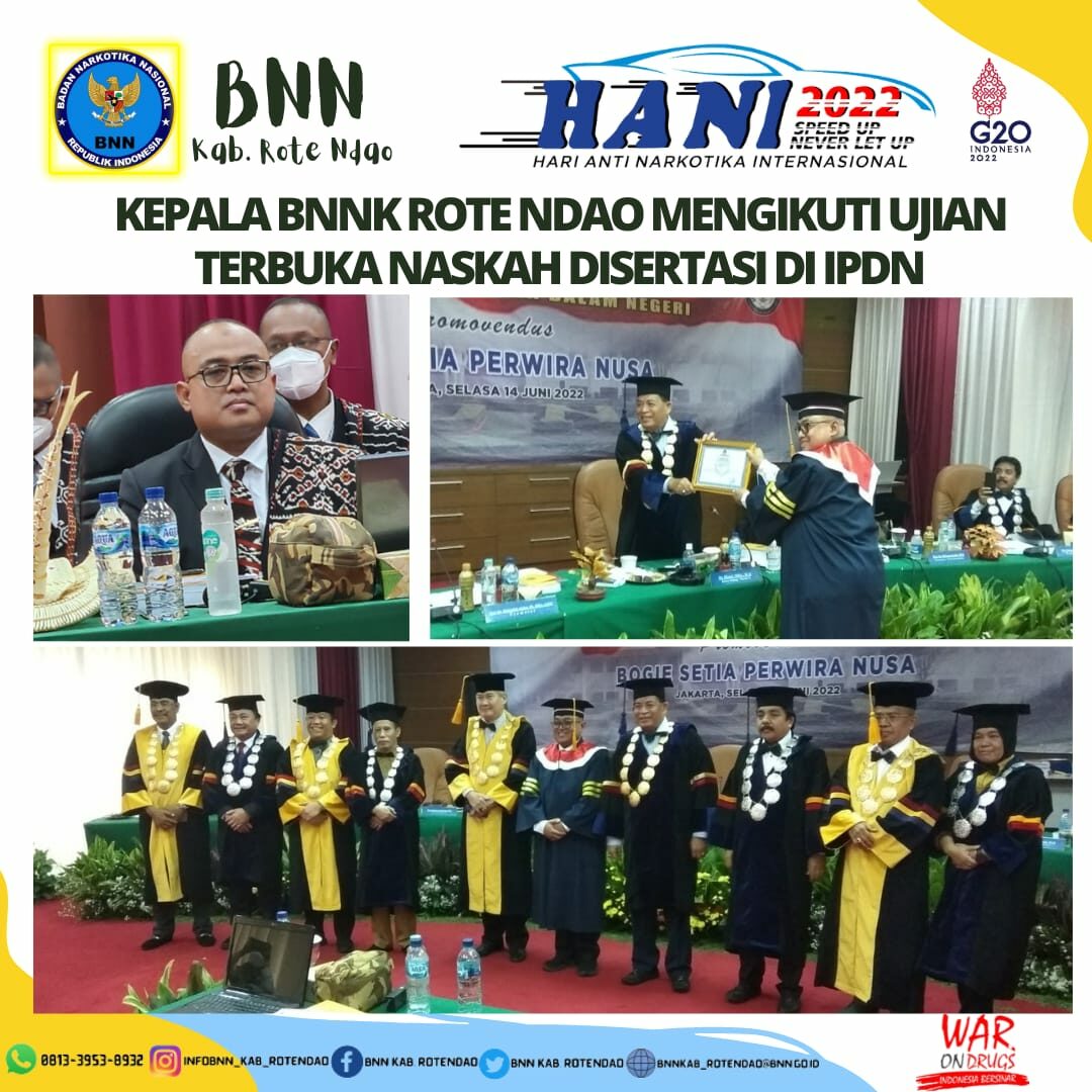 Kepala BNNK Rote Ndao Mengikuti Ujian Terbuka Naskah Disertasi di IPDN