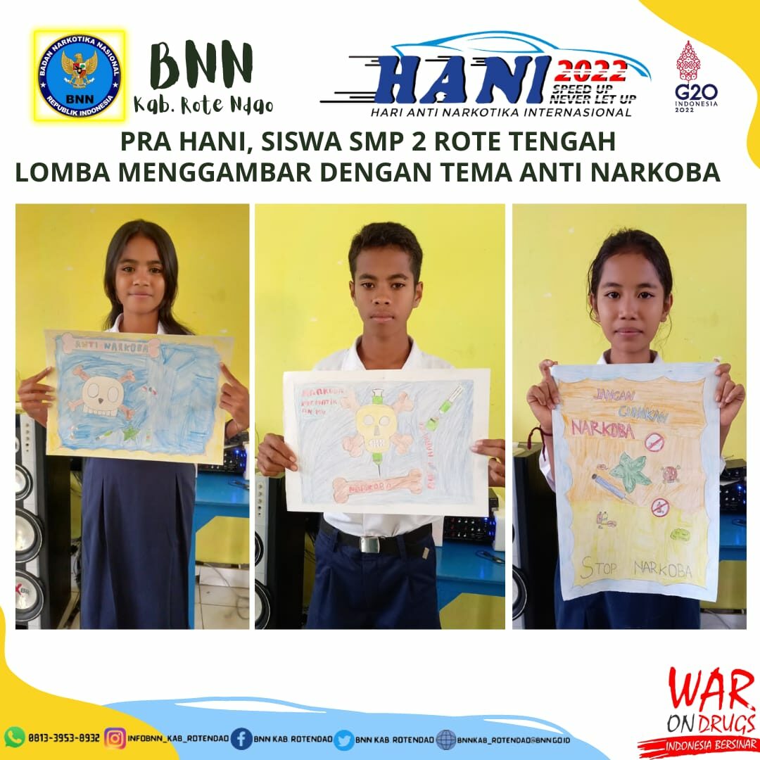Pra Hani, Siswa SMP Negeri 2 Rote Tengah Lomba Menggambar dengan Tema Anti Narkoba Pra Hani, Siswa SMP Negeri 2 Rote Tengah Lomba Menggambar dengan Tema Anti Narkoba