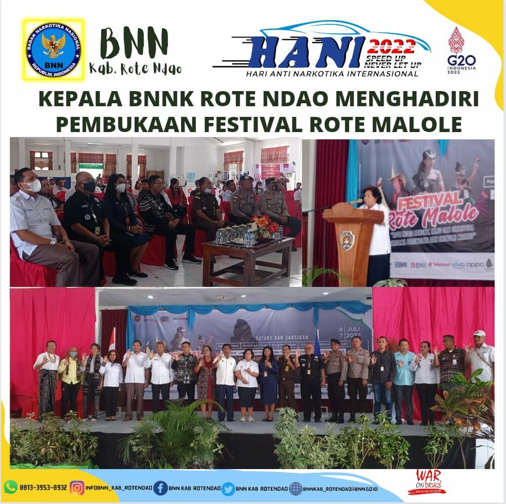 Kepala BNNK Rote Ndao Menghadiri Pembukaan Festival Rote Malole Kepala BNNK Rote Ndao Menghadiri Pembukaan Festival Rote Malole