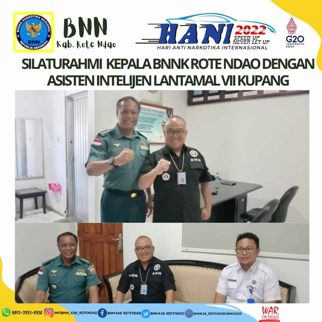 Silaturahmi Kepala BNNK Rote Ndao dengan Asisten Intelijen Lantamal VII Kupang Silaturahmi Kepala BNNK Rote Ndao dengan Asisten Intelijen Lantamal VII Kupang