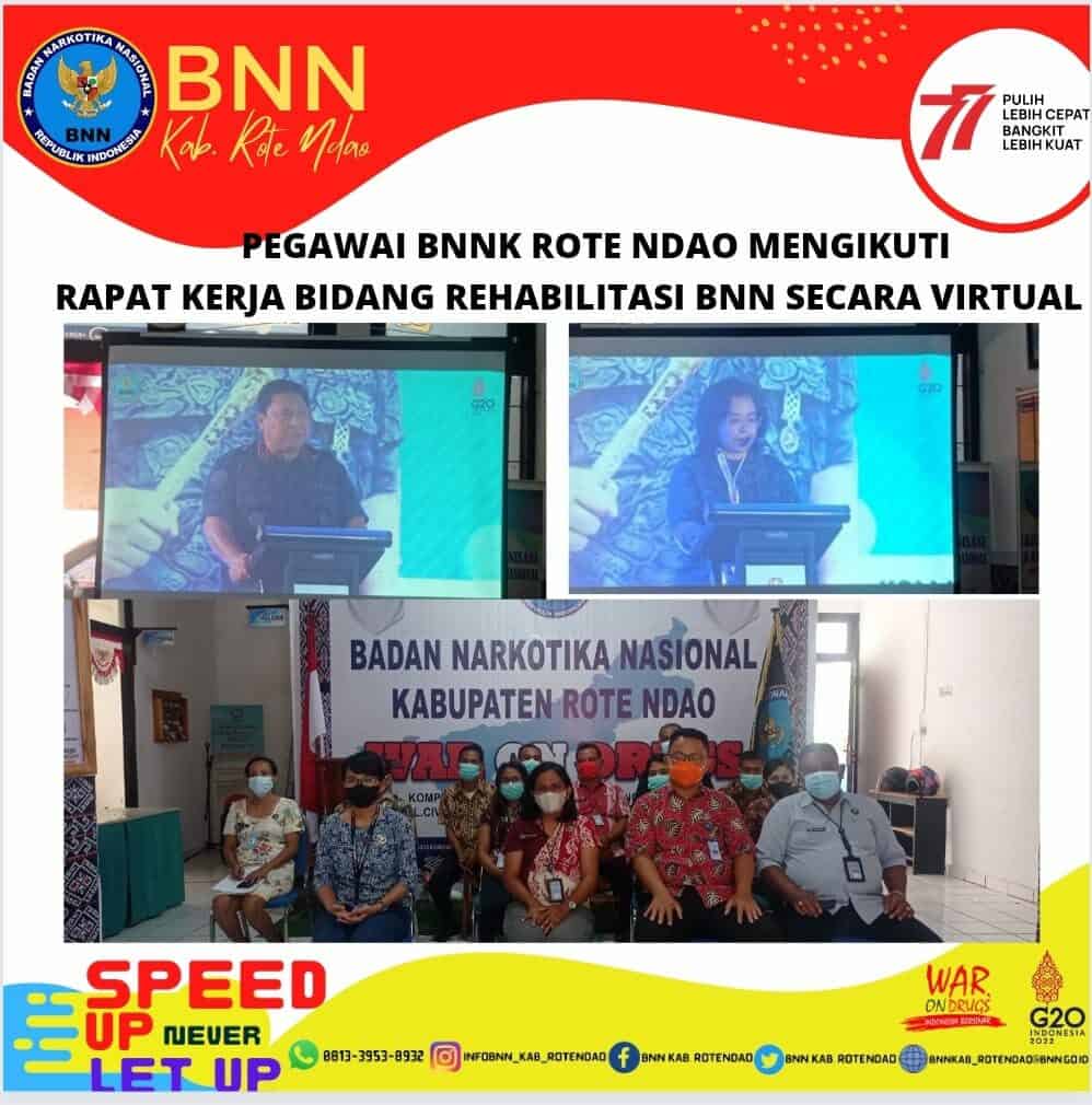 Pegawai BNNK Rote Ndao Mengikuti Rapat Kerja Bidang Rehabilitasi BNN secara virtual Pegawai BNNK Rote Ndao Mengikuti Rapat Kerja Bidang Rehabilitasi BNN secara virtual